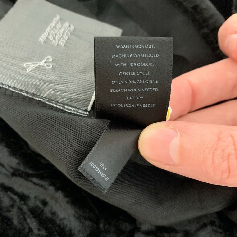 SIMPLY VERA Vera Wang Dress Women XS Black Crushed Velvet NWT 3/4 Sleeve Mock - Picture 9 of 9